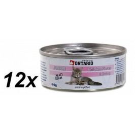 Ontario mokra karma dla kota Junior Chicken Pieces+Shrimp - 12 x 95g