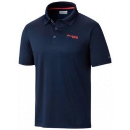 COLUMBIA Low Drag Polo Collegiate Navy red S
