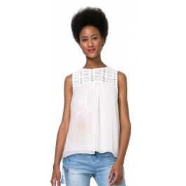Desigual top damski Cuello Sm Lace L kremowy